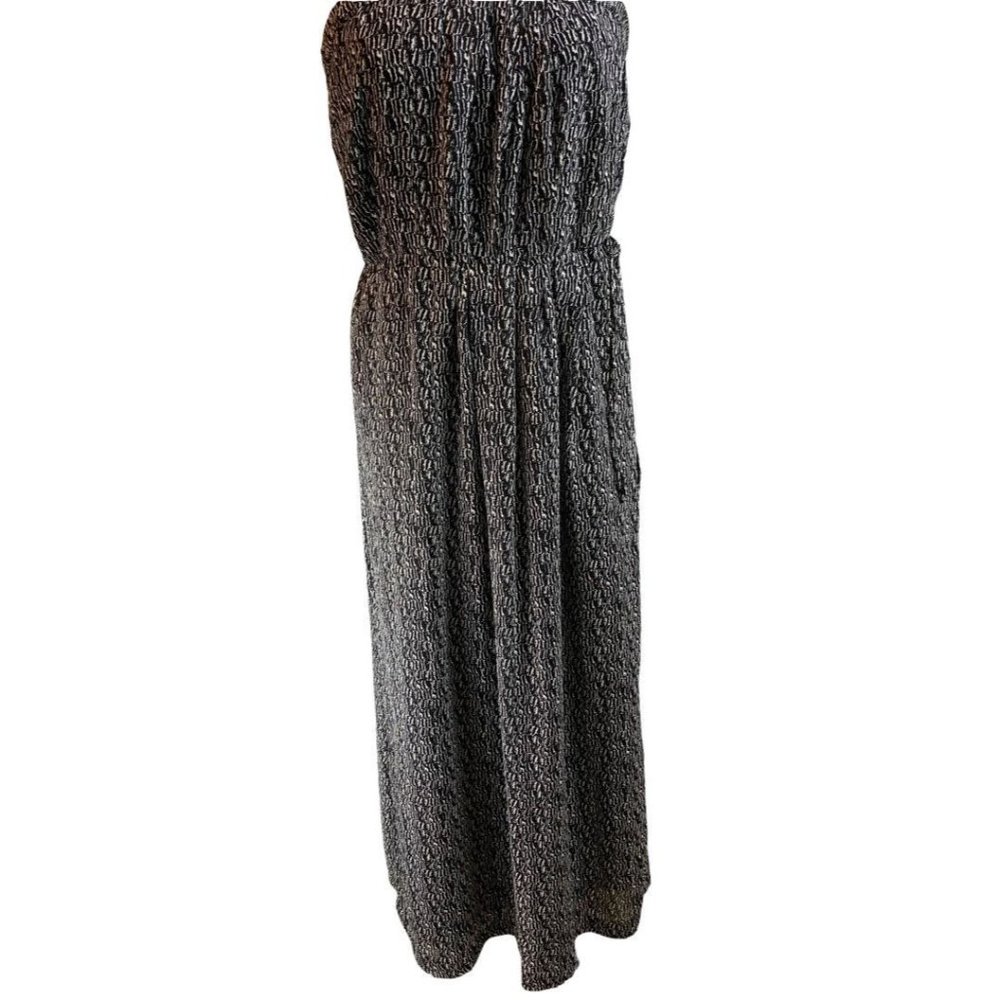 Small Gap Strapless Lined Patterned Maxi Dress Li… - image 1